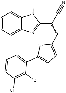 2-(1H-benzimidazol-2-yl)-3-[5-(2,3-dichlorophenyl)-2-furyl]acrylonitrile 구조식 이미지