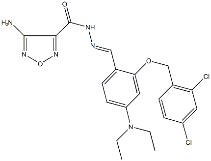 4-amino-N'-[2-[(2,4-dichlorobenzyl)oxy]-4-(diethylamino)benzylidene]-1,2,5-oxadiazole-3-carbohydrazide 구조식 이미지