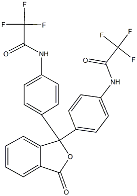 2,2,2-trifluoro-N-[4-(3-oxo-1-{4-[(trifluoroacetyl)amino]phenyl}-1,3-dihydro-2-benzofuran-1-yl)phenyl]acetamide 구조식 이미지