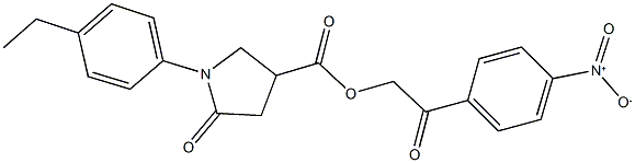 2-{4-nitrophenyl}-2-oxoethyl 1-(4-ethylphenyl)-5-oxo-3-pyrrolidinecarboxylate 구조식 이미지