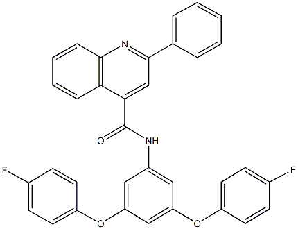 N-[3,5-bis(4-fluorophenoxy)phenyl]-2-phenyl-4-quinolinecarboxamide 구조식 이미지