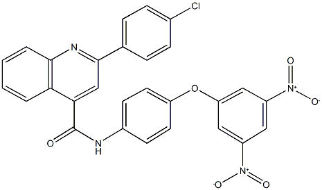 N-(4-{3,5-bisnitrophenoxy}phenyl)-2-(4-chlorophenyl)-4-quinolinecarboxamide 구조식 이미지