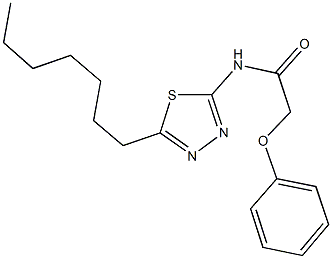 N-(5-heptyl-1,3,4-thiadiazol-2-yl)-2-phenoxyacetamide 구조식 이미지