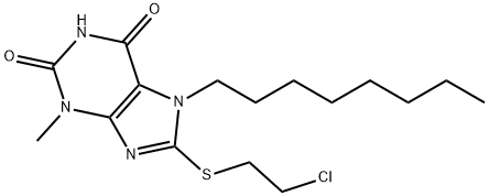 8-[(2-chloroethyl)sulfanyl]-3-methyl-7-octyl-3,7-dihydro-1H-purine-2,6-dione Structure