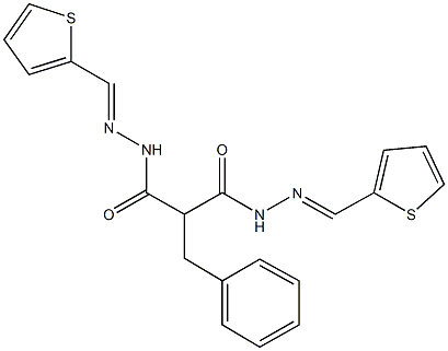 2-benzyl-N'~1~,N'~3~-bis(2-thienylmethylene)malonohydrazide Structure