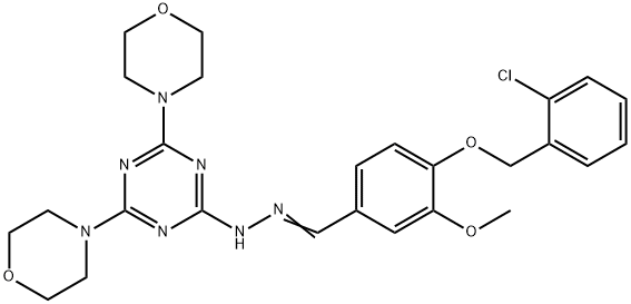 4-[(2-chlorobenzyl)oxy]-3-methoxybenzaldehyde [4,6-di(4-morpholinyl)-1,3,5-triazin-2-yl]hydrazone Structure