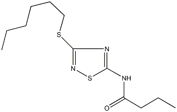 N-[3-(hexylsulfanyl)-1,2,4-thiadiazol-5-yl]butanamide 구조식 이미지