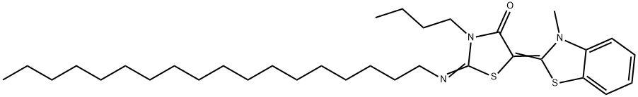 3-butyl-5-(3-methyl-1,3-benzothiazol-2(3H)-ylidene)-2-(octadecylimino)-1,3-thiazolidin-4-one 구조식 이미지