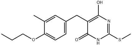 5-(3-methyl-4-propoxybenzyl)-2-(methylsulfanyl)-4,6-pyrimidinediol Structure