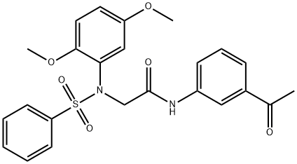 N-(3-acetylphenyl)-2-[2,5-dimethoxy(phenylsulfonyl)anilino]acetamide 구조식 이미지