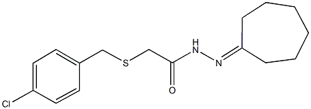 2-[(4-chlorobenzyl)sulfanyl]-N'-cycloheptylideneacetohydrazide Structure