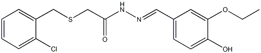 2-[(2-chlorobenzyl)sulfanyl]-N'-(3-ethoxy-4-hydroxybenzylidene)acetohydrazide 구조식 이미지