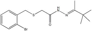 2-[(2-bromobenzyl)sulfanyl]-N'-(1,2,2-trimethylpropylidene)acetohydrazide Structure