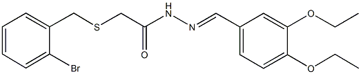 2-[(2-bromobenzyl)sulfanyl]-N'-(3,4-diethoxybenzylidene)acetohydrazide Structure