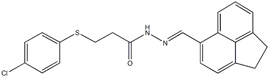 3-[(4-chlorophenyl)sulfanyl]-N'-(1,2-dihydro-5-acenaphthylenylmethylene)propanohydrazide Structure