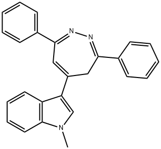 3-(3,7-diphenyl-4H-1,2-diazepin-5-yl)-1-methyl-1H-indole 구조식 이미지