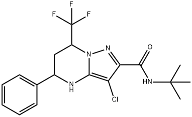 N-(tert-butyl)-3-chloro-5-phenyl-7-(trifluoromethyl)-4,5,6,7-tetrahydropyrazolo[1,5-a]pyrimidine-2-carboxamide Structure