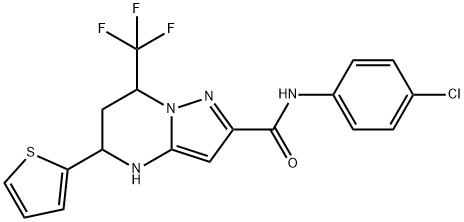 N-(4-chlorophenyl)-5-(2-thienyl)-7-(trifluoromethyl)-4,5,6,7-tetrahydropyrazolo[1,5-a]pyrimidine-2-carboxamide Structure