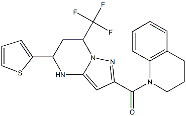 1-{[5-(2-thienyl)-7-(trifluoromethyl)-4,5,6,7-tetrahydropyrazolo[1,5-a]pyrimidin-2-yl]carbonyl}-1,2,3,4-tetrahydroquinoline Structure