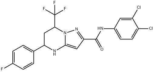 N-(3,4-dichlorophenyl)-5-(4-fluorophenyl)-7-(trifluoromethyl)-4,5,6,7-tetrahydropyrazolo[1,5-a]pyrimidine-2-carboxamide Structure