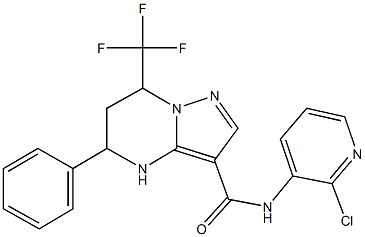 N-(2-chloro-3-pyridinyl)-5-phenyl-7-(trifluoromethyl)-4,5,6,7-tetrahydropyrazolo[1,5-a]pyrimidine-3-carboxamide 구조식 이미지