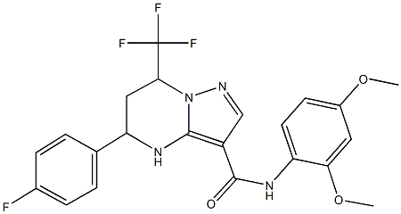N-(2,4-dimethoxyphenyl)-5-(4-fluorophenyl)-7-(trifluoromethyl)-4,5,6,7-tetrahydropyrazolo[1,5-a]pyrimidine-3-carboxamide 구조식 이미지