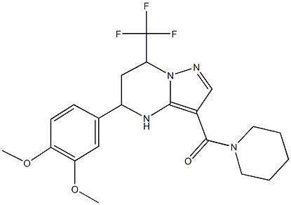 5-(3,4-dimethoxyphenyl)-3-(1-piperidinylcarbonyl)-7-(trifluoromethyl)-4,5,6,7-tetrahydropyrazolo[1,5-a]pyrimidine Structure