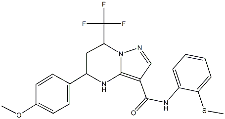 5-(4-methoxyphenyl)-N-[2-(methylsulfanyl)phenyl]-7-(trifluoromethyl)-4,5,6,7-tetrahydropyrazolo[1,5-a]pyrimidine-3-carboxamide Structure