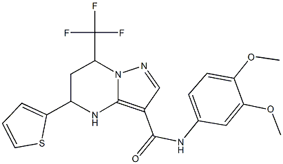 N-(3,4-dimethoxyphenyl)-5-(2-thienyl)-7-(trifluoromethyl)-4,5,6,7-tetrahydropyrazolo[1,5-a]pyrimidine-3-carboxamide 구조식 이미지