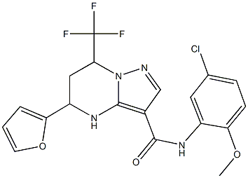 N-(5-chloro-2-methoxyphenyl)-5-(2-furyl)-7-(trifluoromethyl)-4,5,6,7-tetrahydropyrazolo[1,5-a]pyrimidine-3-carboxamide Structure