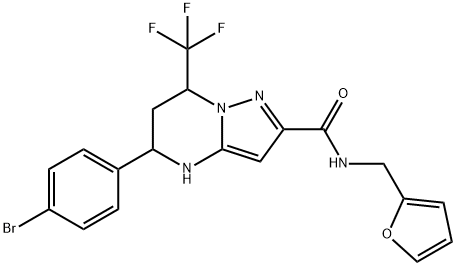 5-(4-bromophenyl)-N-(2-furylmethyl)-7-(trifluoromethyl)-4,5,6,7-tetrahydropyrazolo[1,5-a]pyrimidine-2-carboxamide 구조식 이미지