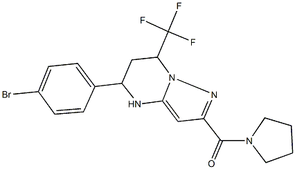 5-(4-bromophenyl)-2-(1-pyrrolidinylcarbonyl)-7-(trifluoromethyl)-4,5,6,7-tetrahydropyrazolo[1,5-a]pyrimidine 구조식 이미지