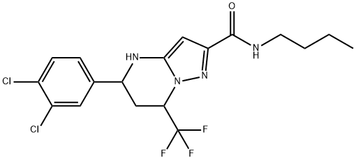 N-butyl-5-(3,4-dichlorophenyl)-7-(trifluoromethyl)-4,5,6,7-tetrahydropyrazolo[1,5-a]pyrimidine-2-carboxamide Structure