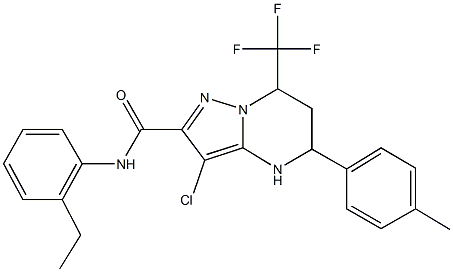 3-chloro-N-(2-ethylphenyl)-5-(4-methylphenyl)-7-(trifluoromethyl)-4,5,6,7-tetrahydropyrazolo[1,5-a]pyrimidine-2-carboxamide 구조식 이미지