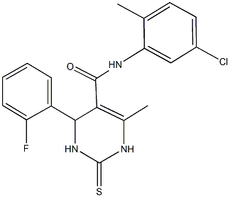 N-(5-chloro-2-methylphenyl)-4-(2-fluorophenyl)-6-methyl-2-thioxo-1,2,3,4-tetrahydro-5-pyrimidinecarboxamide 구조식 이미지