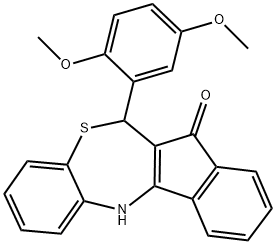 6-(2,5-dimethoxyphenyl)-6,12-dihydro-7H-indeno[2,1-c][1,5]benzothiazepin-7-one Structure