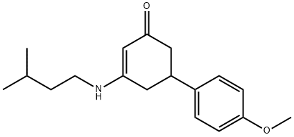 3-(isopentylamino)-5-(4-methoxyphenyl)-2-cyclohexen-1-one 구조식 이미지