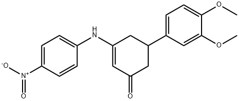 5-(3,4-dimethoxyphenyl)-3-{4-nitroanilino}-2-cyclohexen-1-one 구조식 이미지