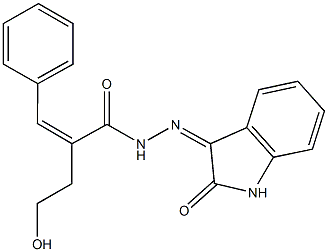 2-(2-hydroxyethyl)-N'-(2-oxo-1,2-dihydro-3H-indol-3-ylidene)-3-phenylacrylohydrazide Structure