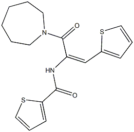 N-[1-(1-azepanylcarbonyl)-2-(2-thienyl)vinyl]-2-thiophenecarboxamide 구조식 이미지