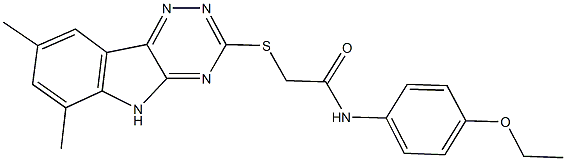 2-[(6,8-dimethyl-5H-[1,2,4]triazino[5,6-b]indol-3-yl)sulfanyl]-N-[4-(ethyloxy)phenyl]acetamide 구조식 이미지