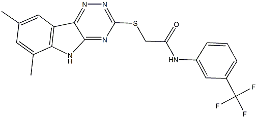 2-[(6,8-dimethyl-5H-[1,2,4]triazino[5,6-b]indol-3-yl)sulfanyl]-N-[3-(trifluoromethyl)phenyl]acetamide Structure