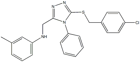 N-({5-[(4-chlorobenzyl)sulfanyl]-4-phenyl-4H-1,2,4-triazol-3-yl}methyl)-N-(3-methylphenyl)amine 구조식 이미지