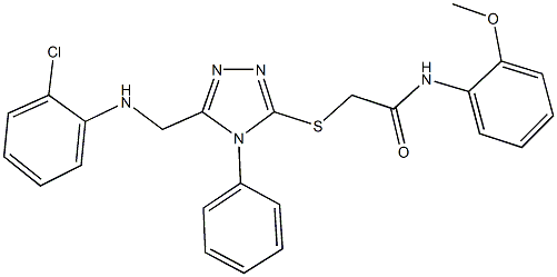 2-({5-[(2-chloroanilino)methyl]-4-phenyl-4H-1,2,4-triazol-3-yl}sulfanyl)-N-(2-methoxyphenyl)acetamide Structure