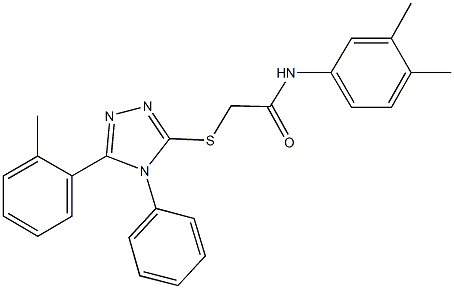 N-(3,4-dimethylphenyl)-2-{[5-(2-methylphenyl)-4-phenyl-4H-1,2,4-triazol-3-yl]sulfanyl}acetamide 구조식 이미지