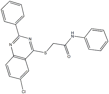 2-[(6-chloro-2-phenyl-4-quinazolinyl)sulfanyl]-N-phenylacetamide Structure