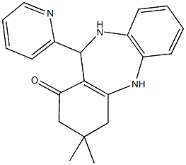 3,3-dimethyl-11-(2-pyridinyl)-2,3,4,5,10,11-hexahydro-1H-dibenzo[b,e][1,4]diazepin-1-one 구조식 이미지