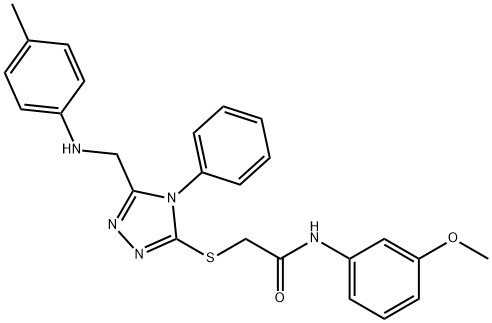 N-(3-methoxyphenyl)-2-{[4-phenyl-5-(4-toluidinomethyl)-4H-1,2,4-triazol-3-yl]sulfanyl}acetamide Structure