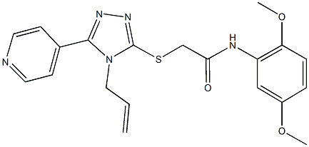 2-{[4-allyl-5-(4-pyridinyl)-4H-1,2,4-triazol-3-yl]sulfanyl}-N-(2,5-dimethoxyphenyl)acetamide 구조식 이미지