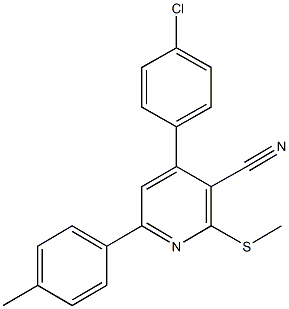 4-(4-chlorophenyl)-6-(4-methylphenyl)-2-(methylsulfanyl)nicotinonitrile 구조식 이미지